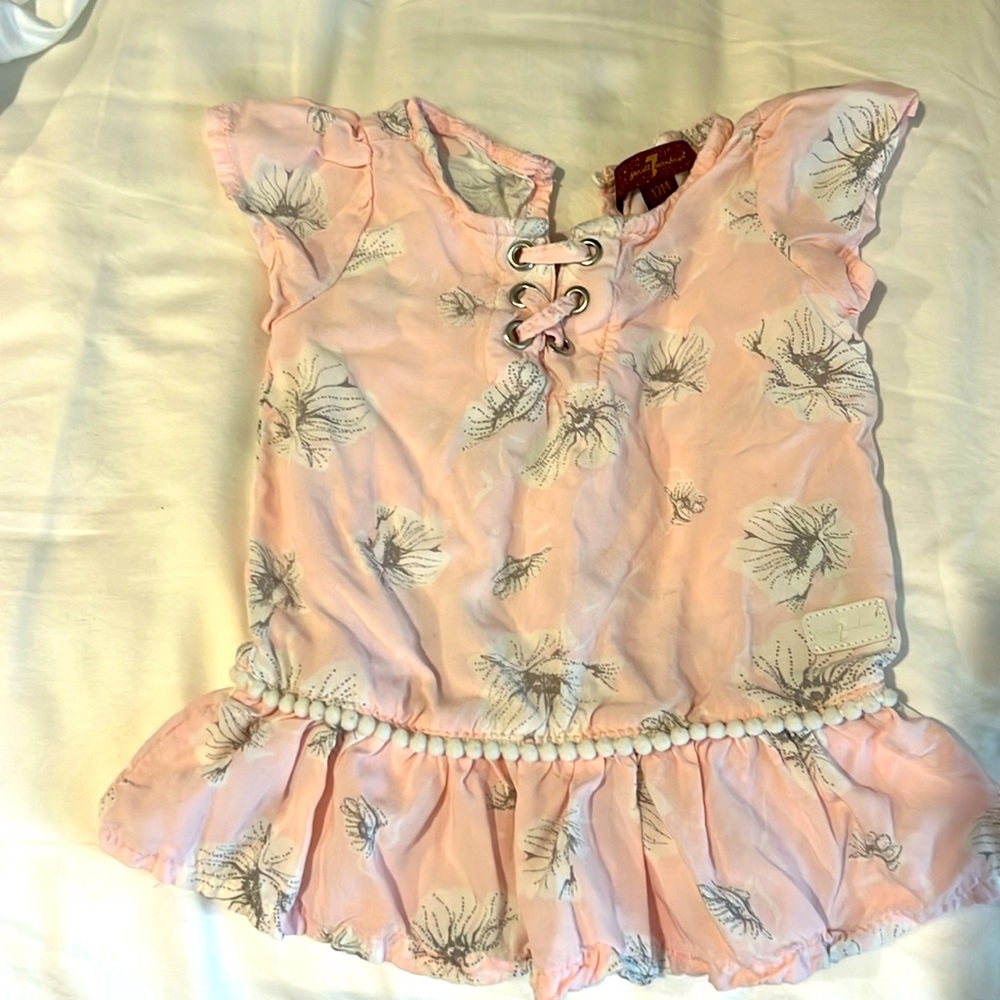 7 for all mankind 12 month pink shirt with white flower